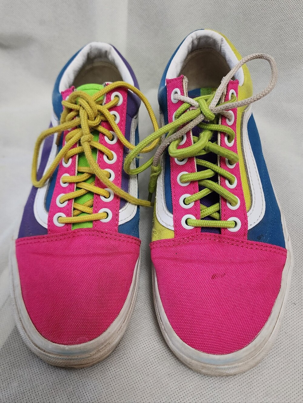Vans Multi Color Old Skool Canvas Sneakers - Pink, Blue, Purple, Yellow, Green